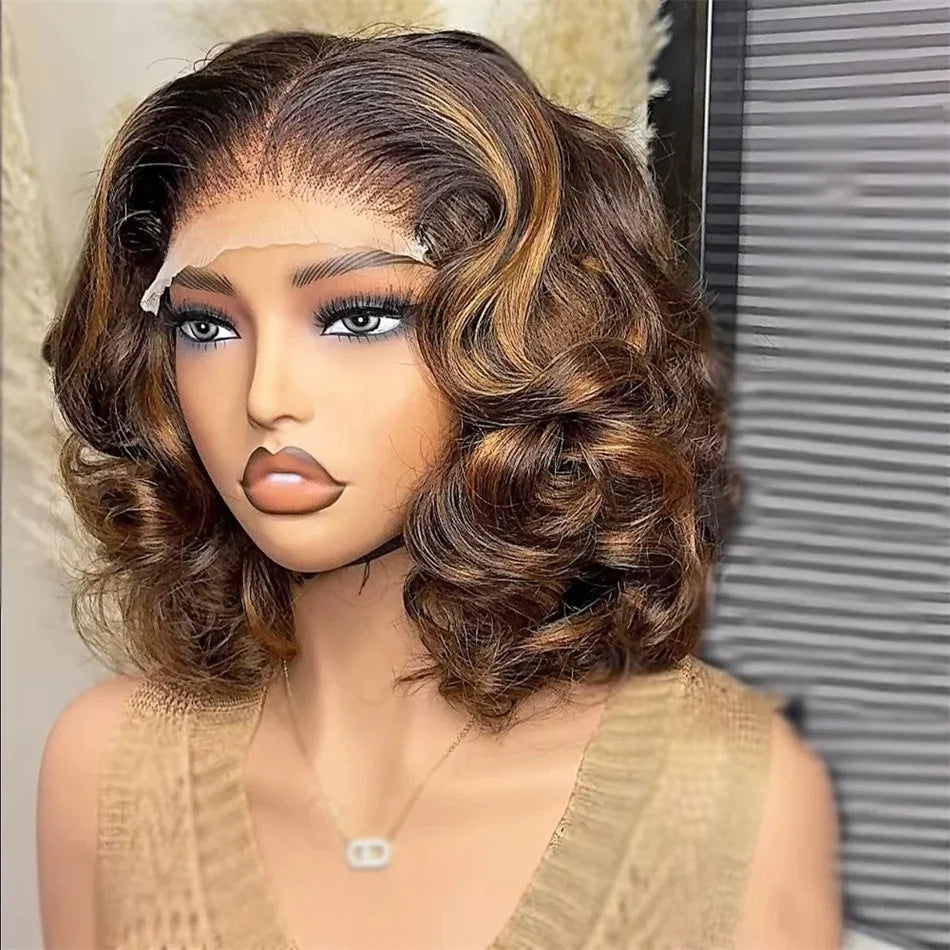 100% Vietnamese Raw Hair Wigs Density Ombre Double Drawn Bouncy Curly Loose