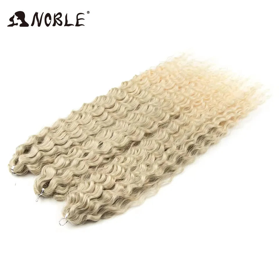 Synthetic Twist Crochet Curly Hair Water Wave Braid Ombre Blonde Brown Deep