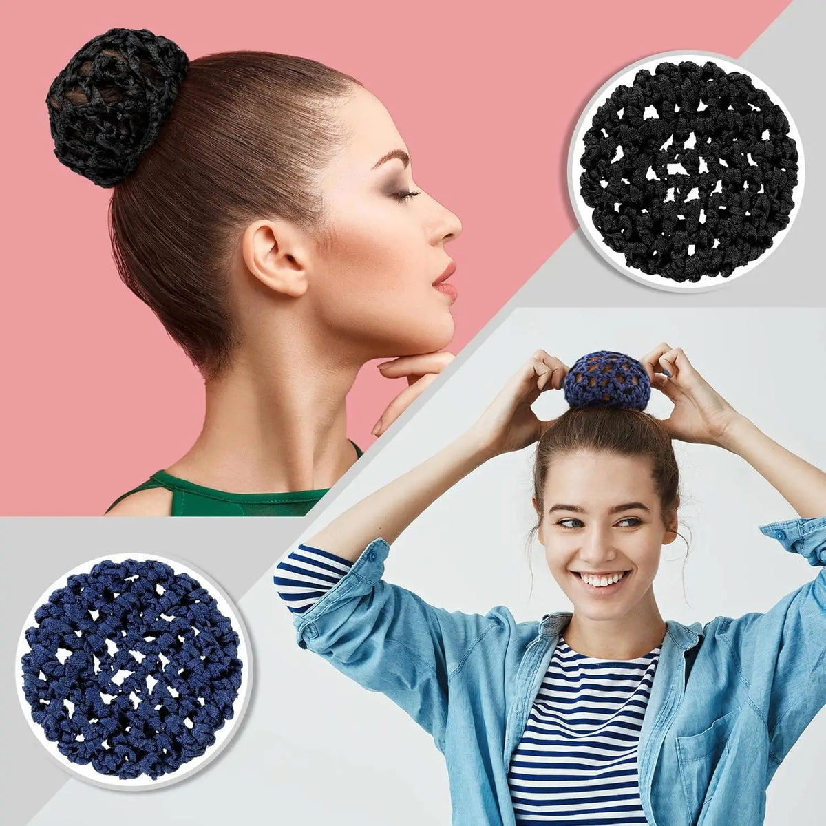 Ballet Hair Net Bun Cover Invisible Elastic Edge Mesh Nets Hairs Set