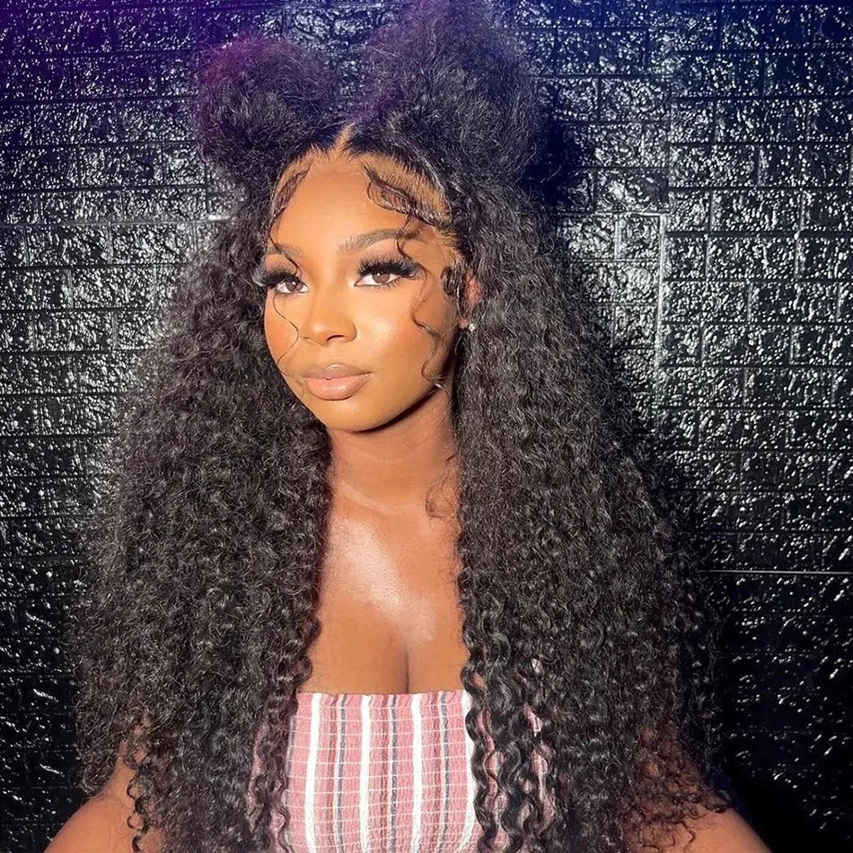 13x6 HD Transparent Lace Front Human Hair Wigs Raw Indian Water Curly