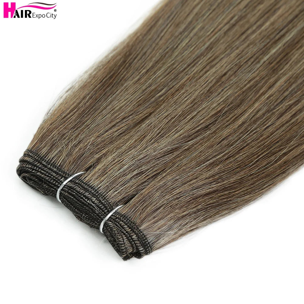 Bone Straight Synthetic Hair Bundles Ombre Blonde Weft Super Long Weave Extensions
