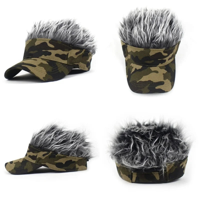 Synthetic Spiked Hair Wig Golf Baseball Cap Fake Short Sports Hat Outdoor