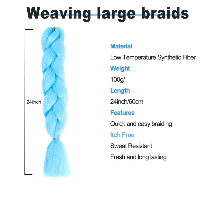 Rainbow Weaving Hair Extensions Synthetic Professional Large Color