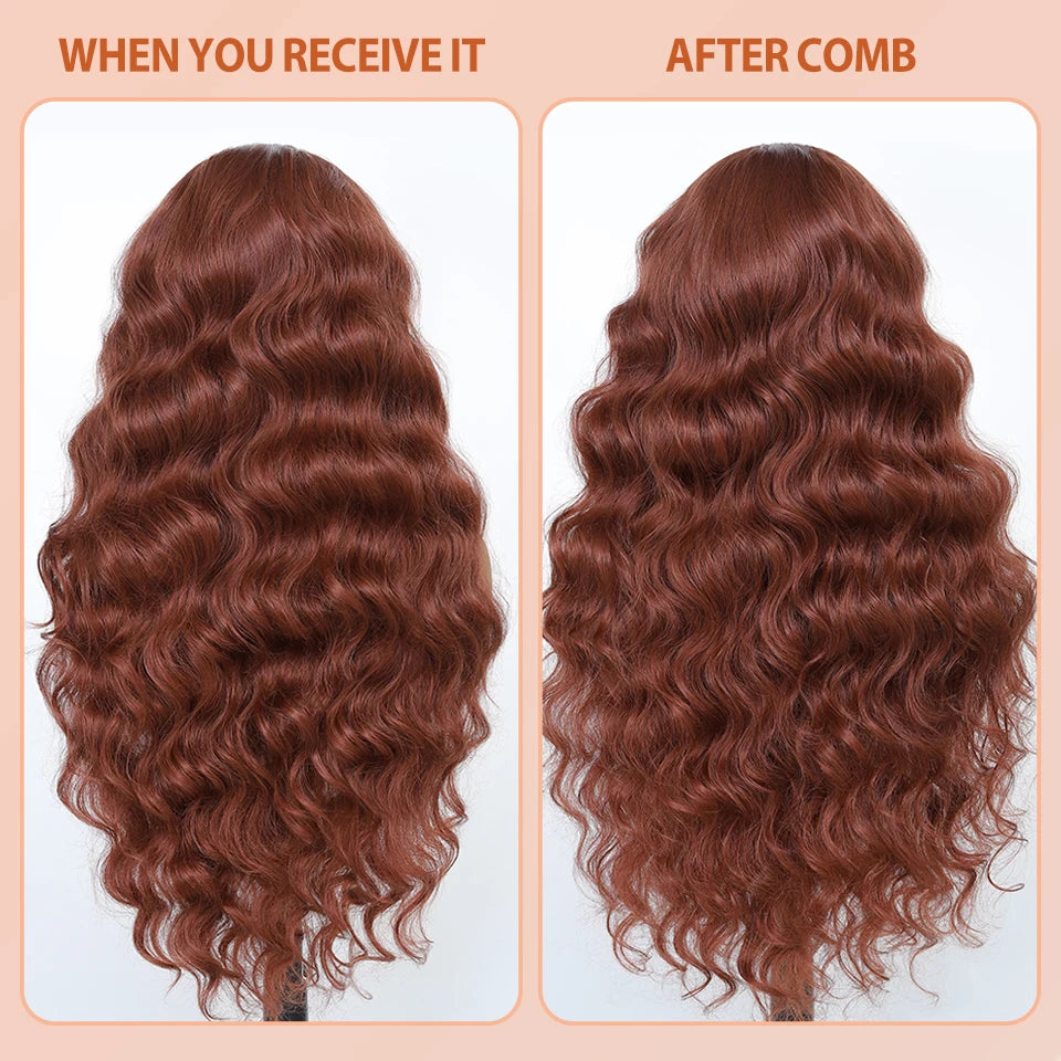 Synthetic Blend Lace Wigs Body Wave, 13x6 HD Frontal Baby Hair African