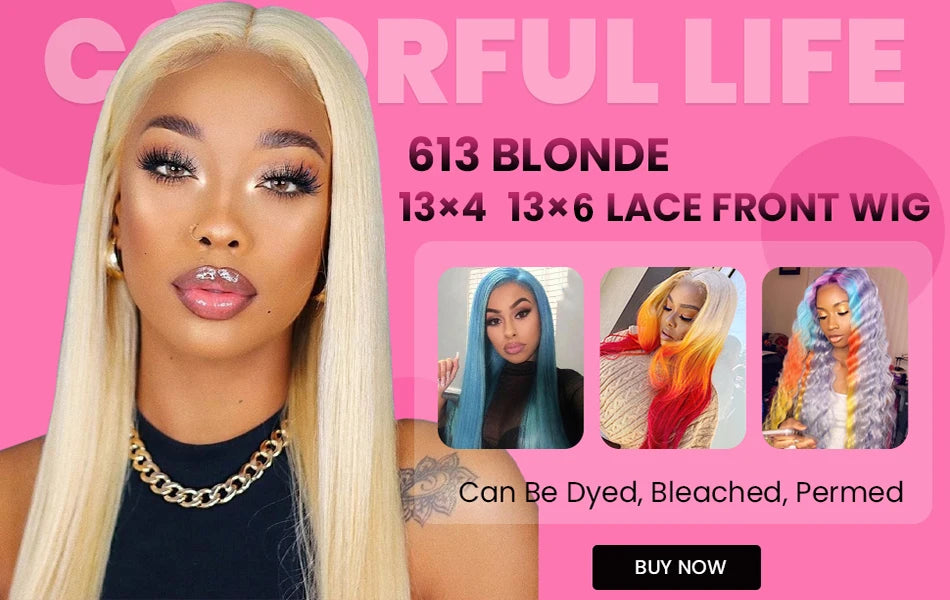 Brazilian 613 Blonde Wig, 13x6 HD Lace Frontal Front Human Hair Long