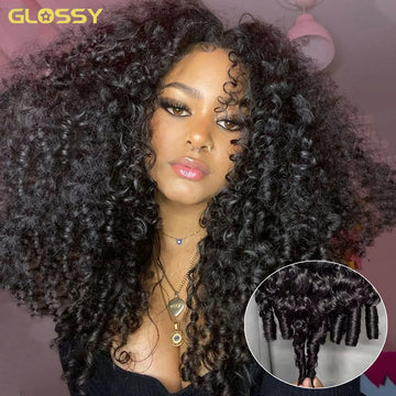 Burmese Curly Human Hair Half Wig — Glueless 3-in-1, 300% Density