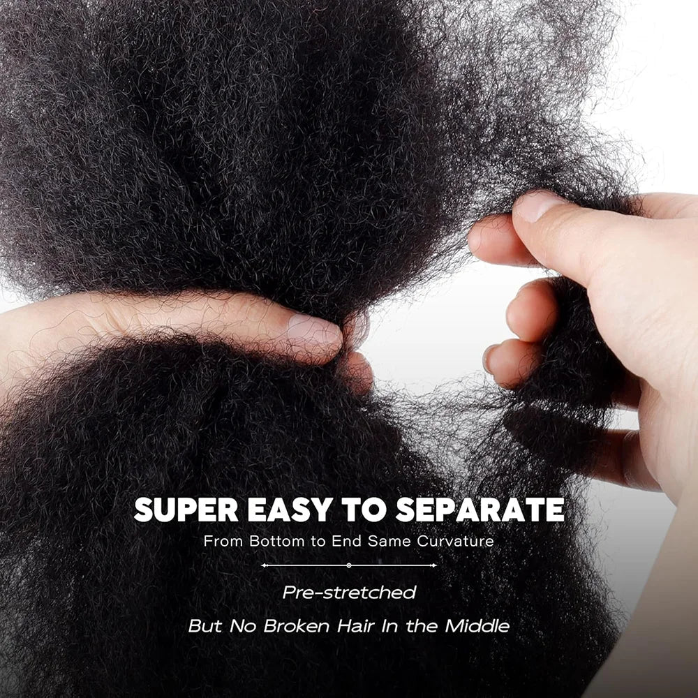 Afro Kinkys Bulk Human Hair Dreadlock Extensions Loc Repair Braiding Twist Tight