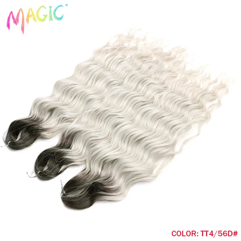 Water Wave Braiding Hair Extensions Ombre Blonde Deep Afro Curl Twist Crochet