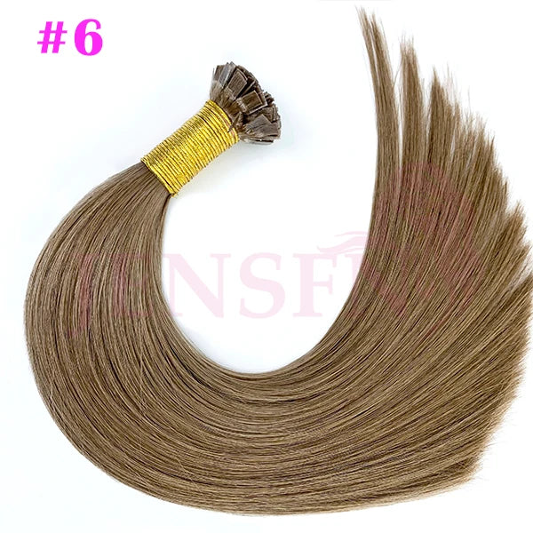 Flat Tip Hair Extensions Remy, 100% Human Keratin Straight Pre Bonded Wigs