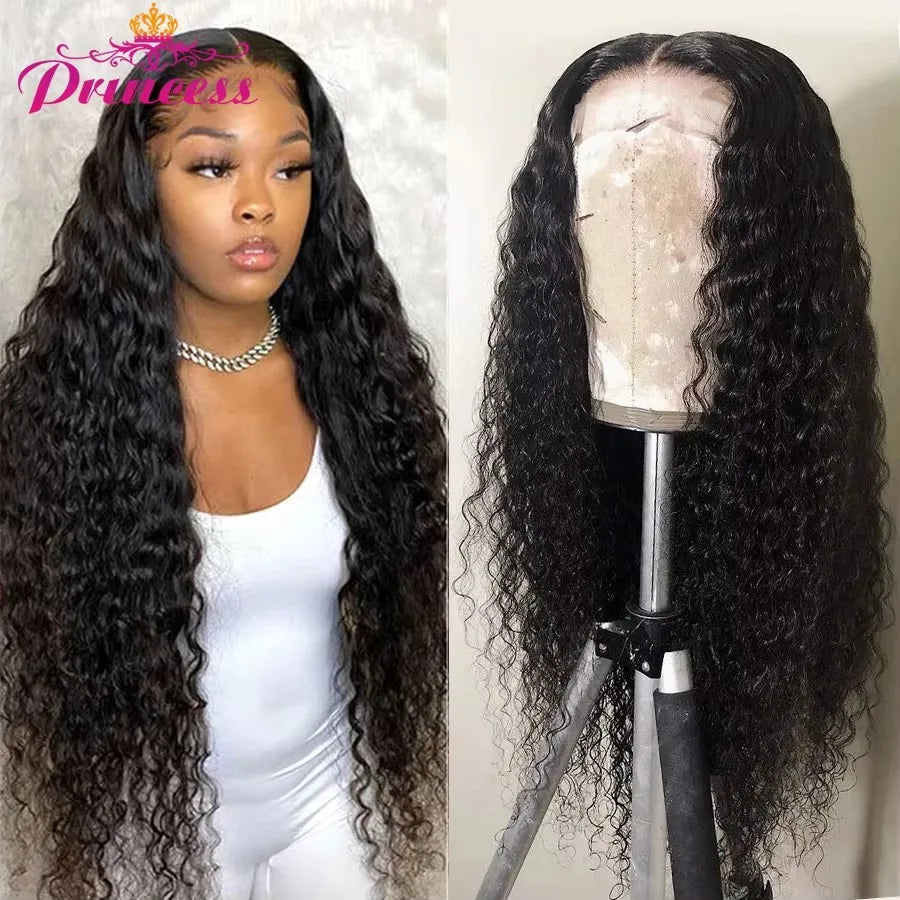13x4/13x6 HD Transparent Lace Front Human Hair Deep Wave Wig, Pre-Plucked Brazilian, with Baby Hair