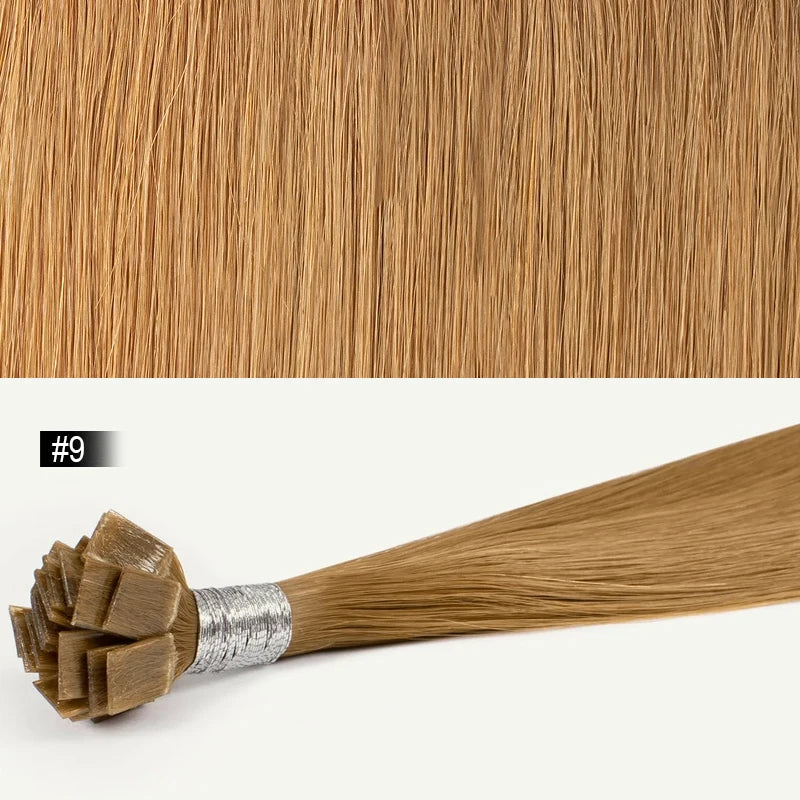 613 Beach Blonde Flat Tip Hair Extensions, 100% Virgin Human Straight Keratin
