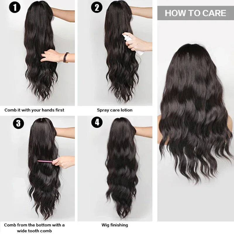 Wigs Short Straight Chocolate Bob Density Synthetic Layered Middle Part Dark Brown