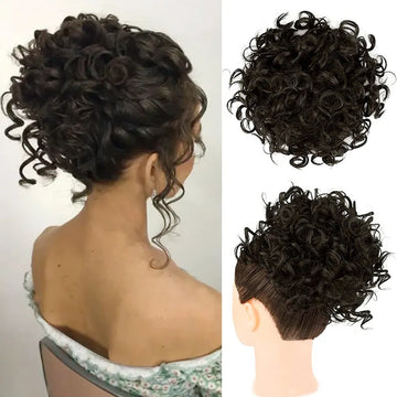 Synthetic Curly Bun Drawstring Ponytail Hair Piece