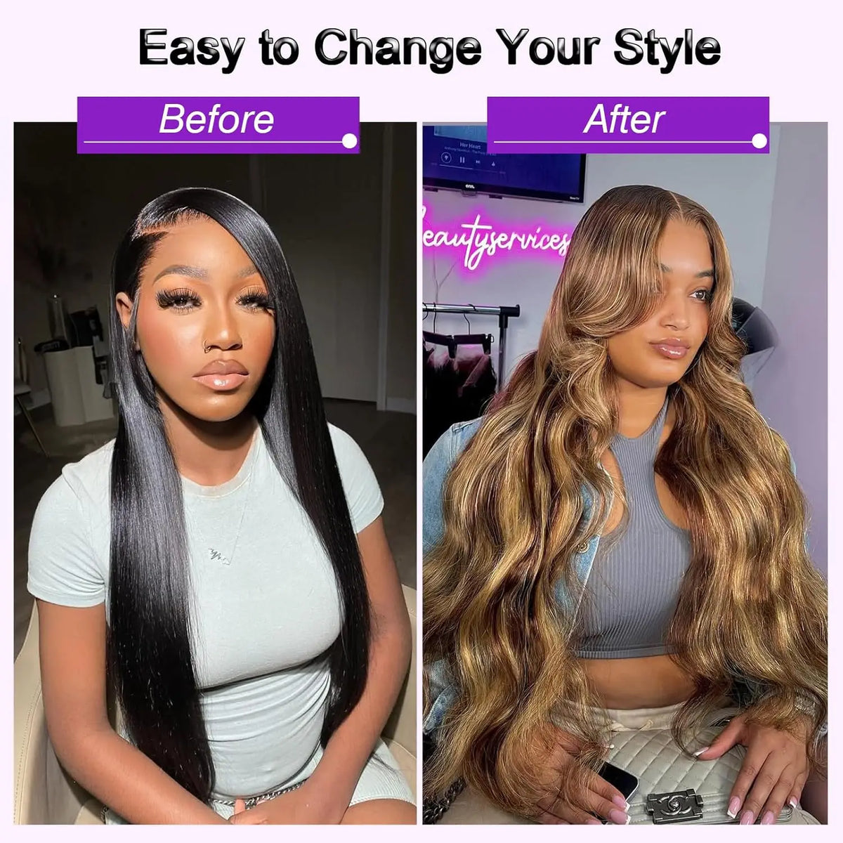 P4/27 Highlight Human Hair Bundles, 4x4 Body Wave Lace Closure Brazilian Remy