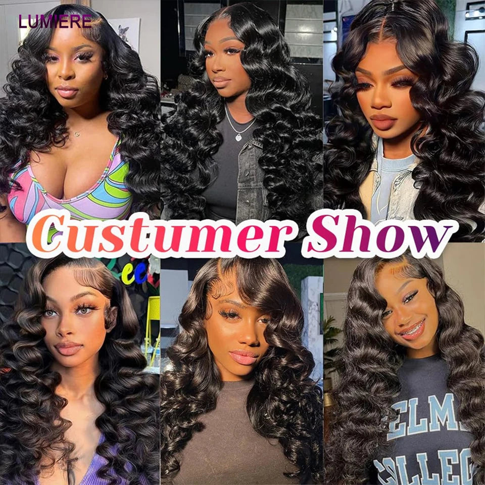 Top Loose Deep Wave Bundles Closure Frontal HD Transparent Lace Virgin Raw