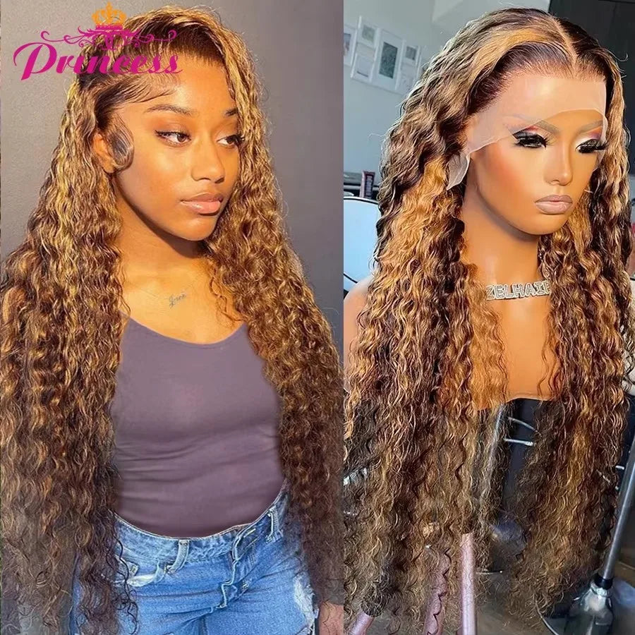 13x4/13x6 HD Transparent Lace Front Human Hair Deep Wave Wig, Pre-Plucked Brazilian, with Baby Hair