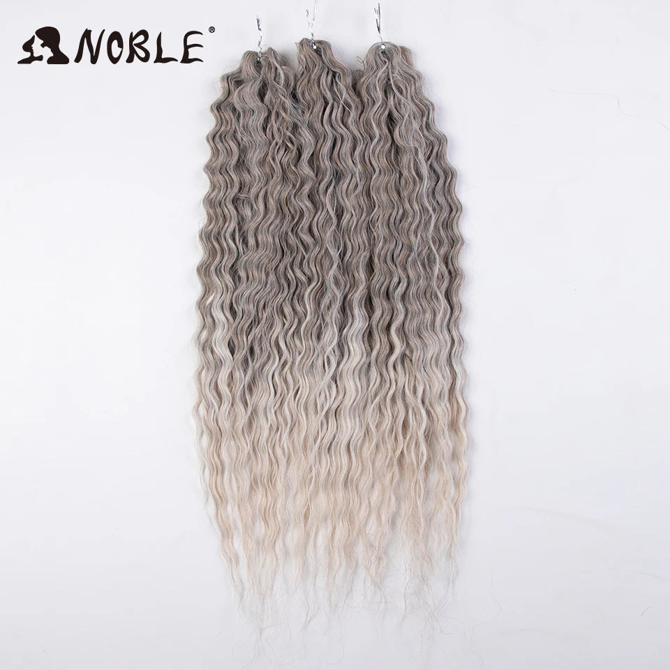 Synthetic Twist Crochet Curly Hair Water Wave Braid Ombre Blonde Brown Deep