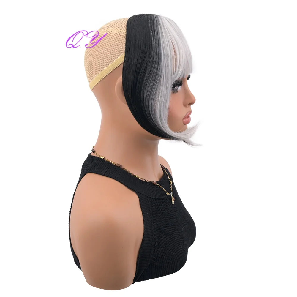 Bangs Wig 's Synthetic Gray White Used Daily Or Cosplay Party Hairstyles