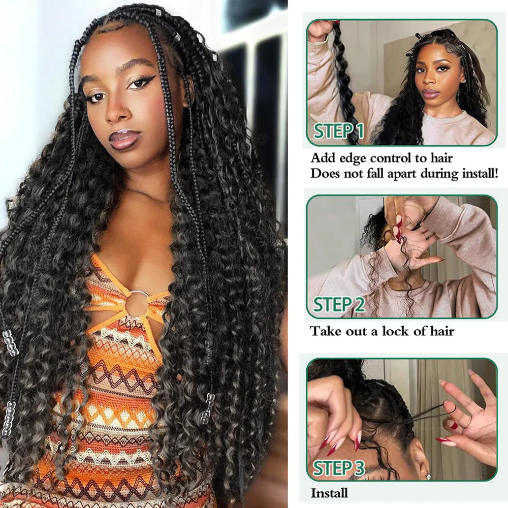 Deep Wave Bulk Human Hair Braiding Blonde Brown Curly Brazilian Extensions Micro