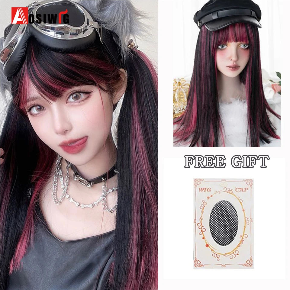 Blonde Twin Ponytail Princess Cut Natural Short Hair Synthetic Wigs Bangs Heat