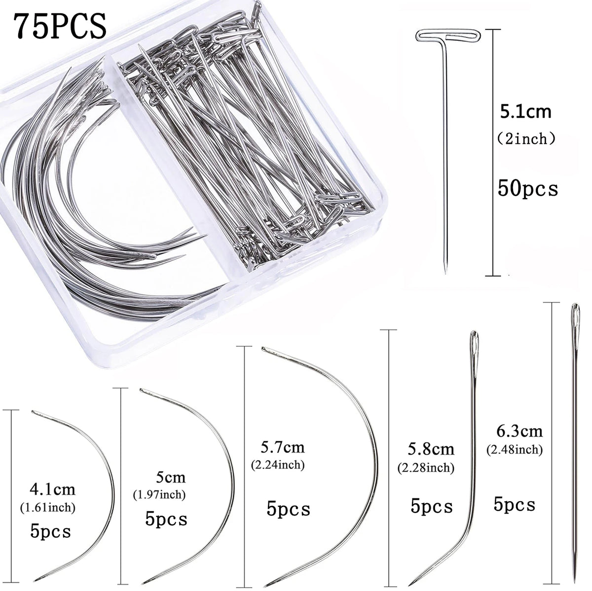38/51MM T Pin Needles Wigs Making/display On Mannequin Canvas Head Pins Needle
