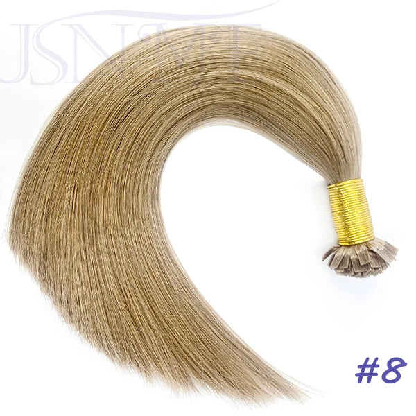 Flat Tip Hair Extensions Keratin Natural Human Hair Extension Brown Blonde 1g/Strand For Salon