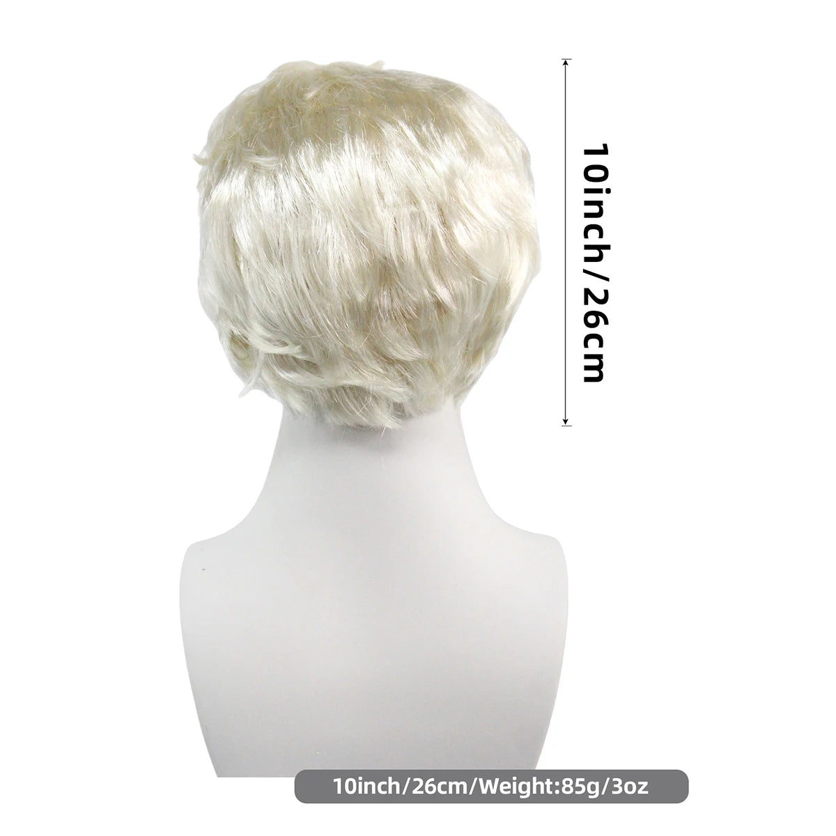Platinum Blonde Spiky Wig – Short Synthetic Hair, Messy Textured Style for Anime, Punk, Rock & Cosplay Character Looks