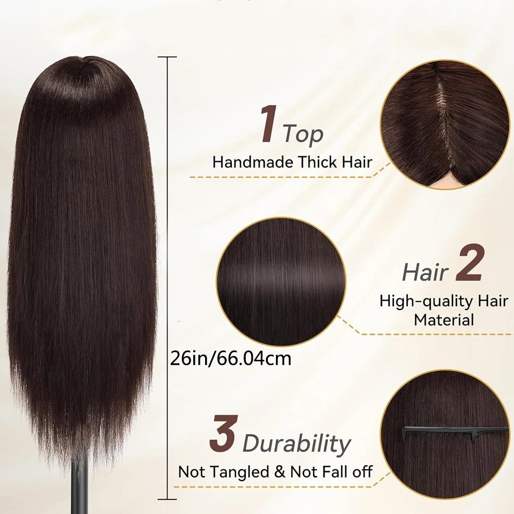 Mannequin Head Hair with Stand 26" Makeup Head | Cosmetology Manikin Doll Head for Hair Styling, Hairdressing Training Head