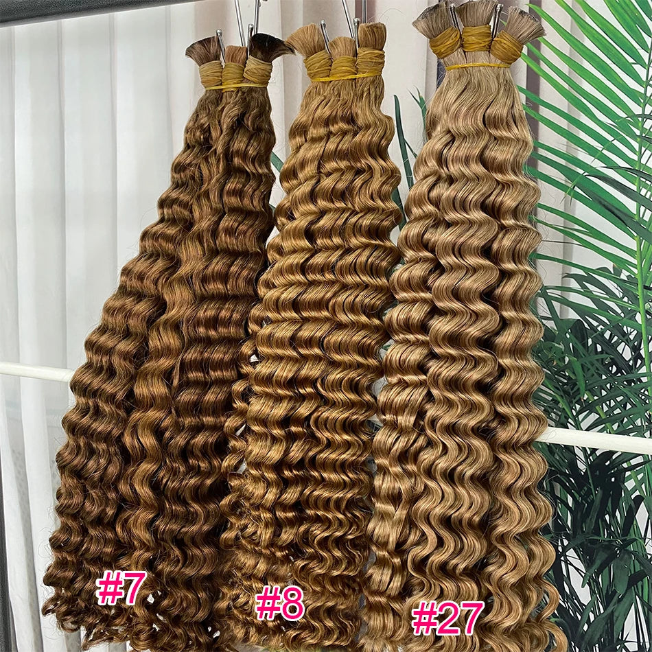 Bundles No Weft Boho Braids, 100% Human Hair Extension Braiding Vietnamese 27/613