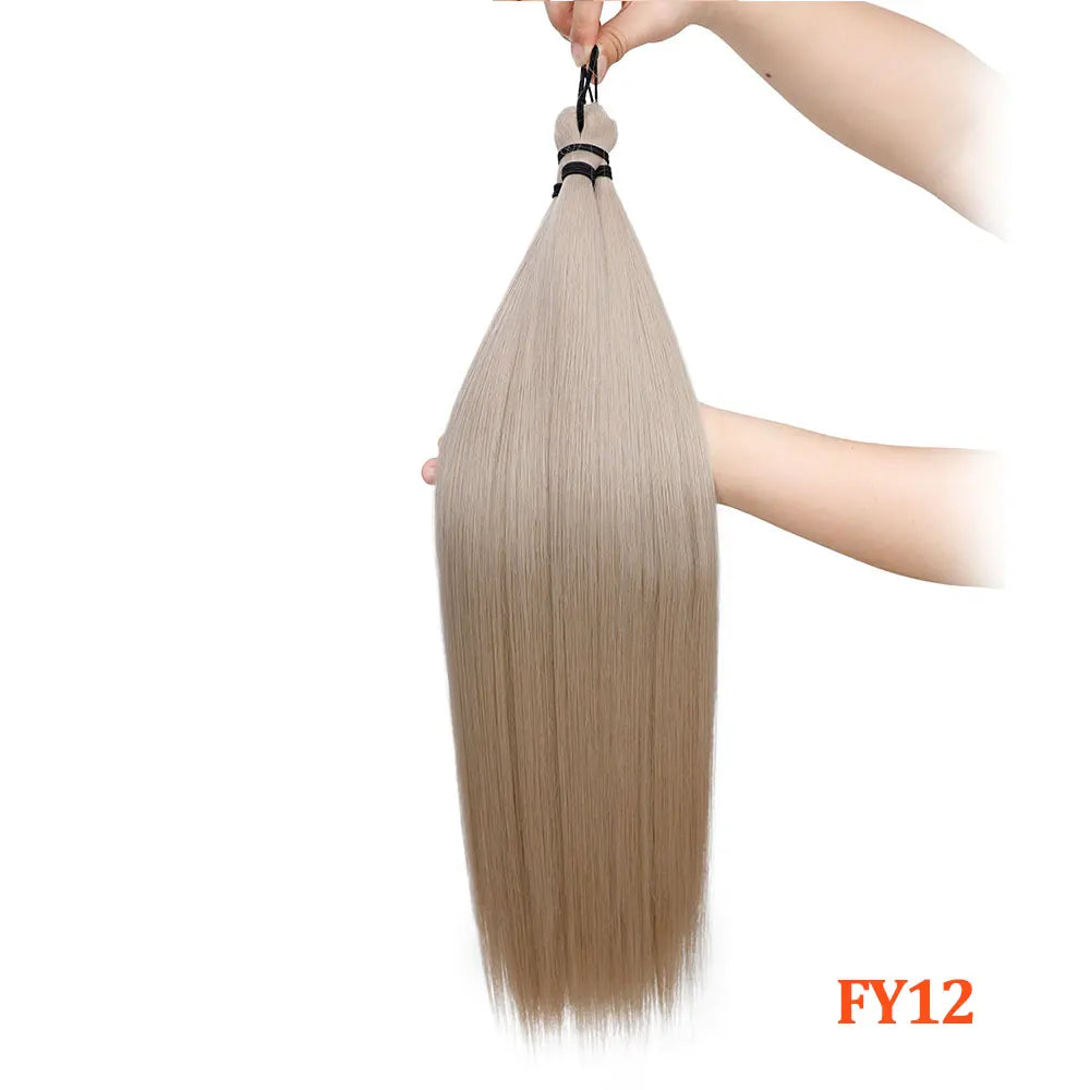 Straight Pony Hair Bundles Crochet Braids Synthetic Braiding Soft Extensions