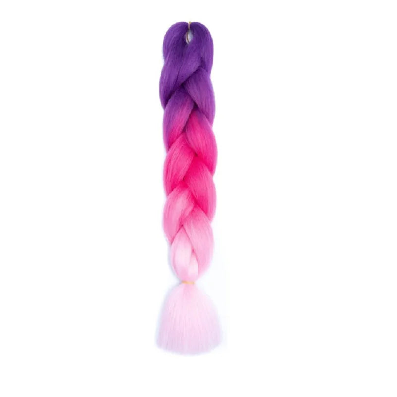 Synthetic 24Inch Jumbo Braids Hair Extension Afro Ombre Color Box Yaki Straight