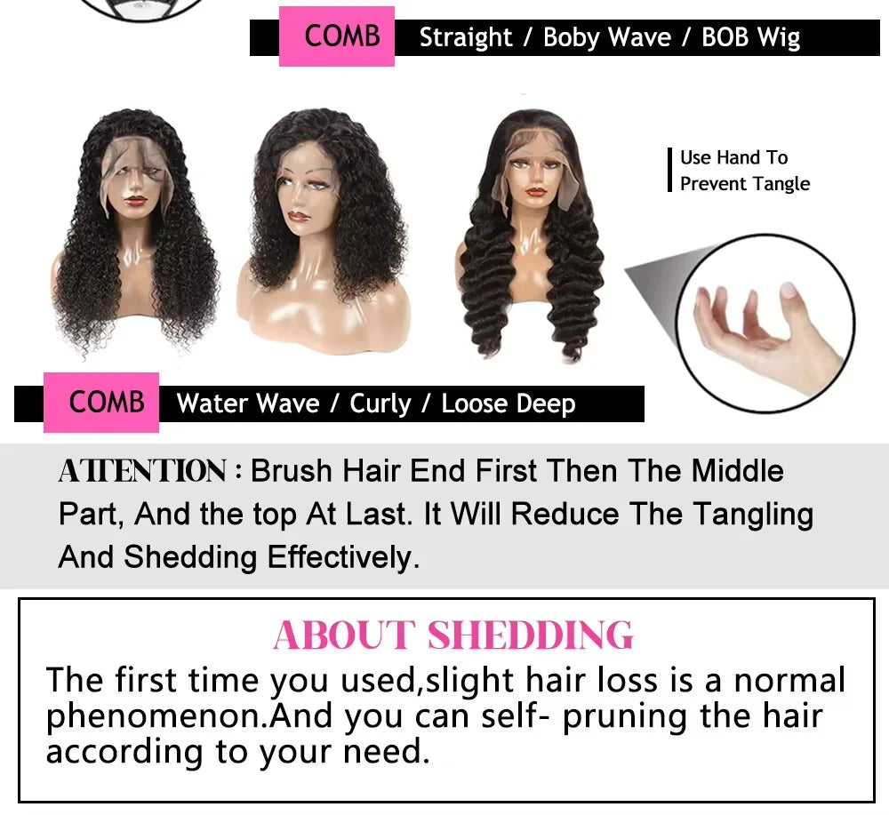 Highlight Ombre Human Hair Wigs P4/27 Honey Blonde, 13x4 Deep Wave Lace