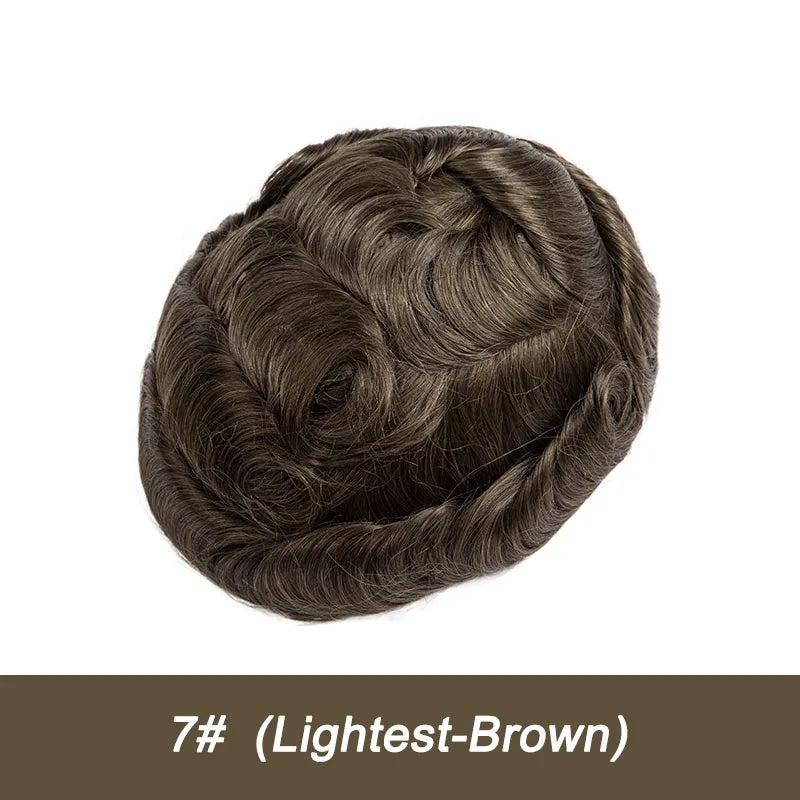 Swiss Lace Toupee Ultra Delicate AIR-Lace Male Hair Prosthesis Breathable 90 Density Hair Toupee Men Full Lace Men's Wig