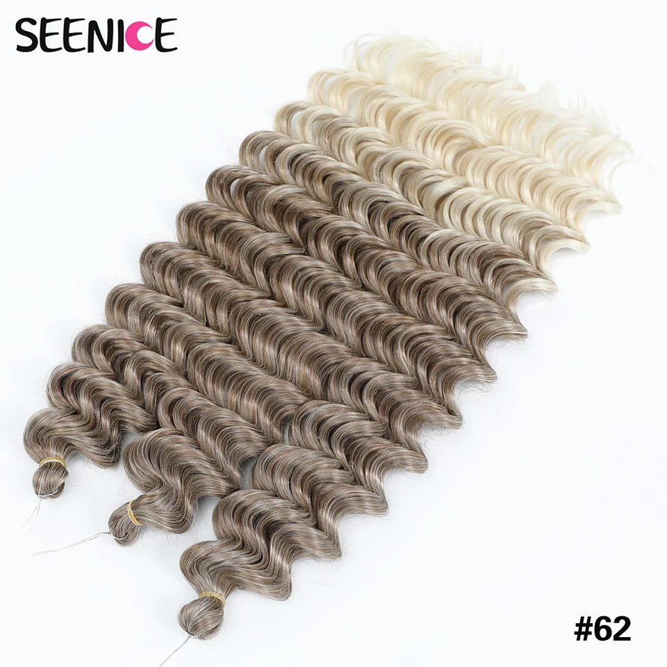 Deep Wavy Twist Synthetic Crochet Hair Afro Curly African Braids Ombre Blonde