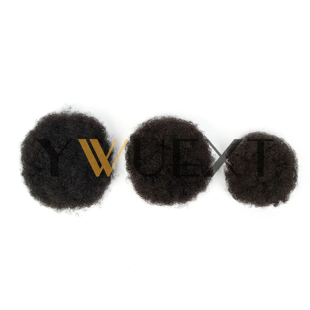 Afro Puff Ponytail 4-6 Human Hair Extensions Clip On Kinky Drawstring Curly
