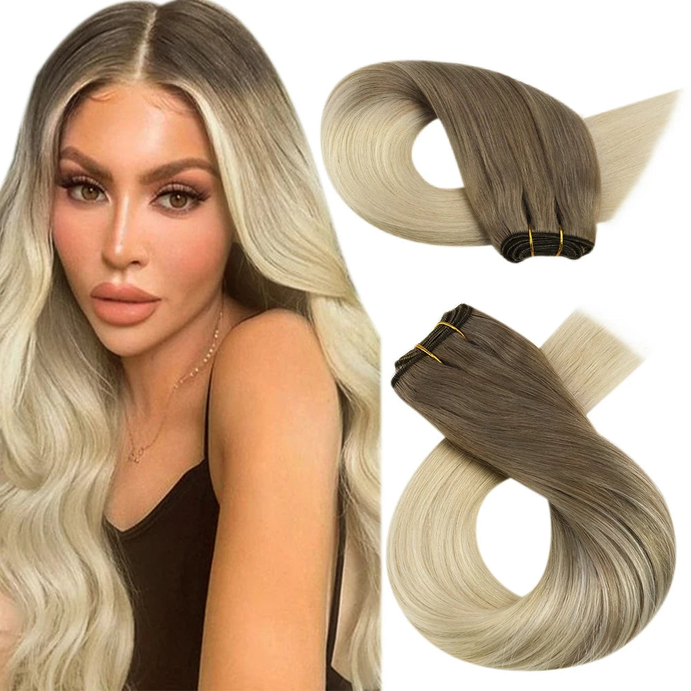 Brazilian Human Hair Wefts, Machine Weft Remy Straight Sew-In Bundles 100g