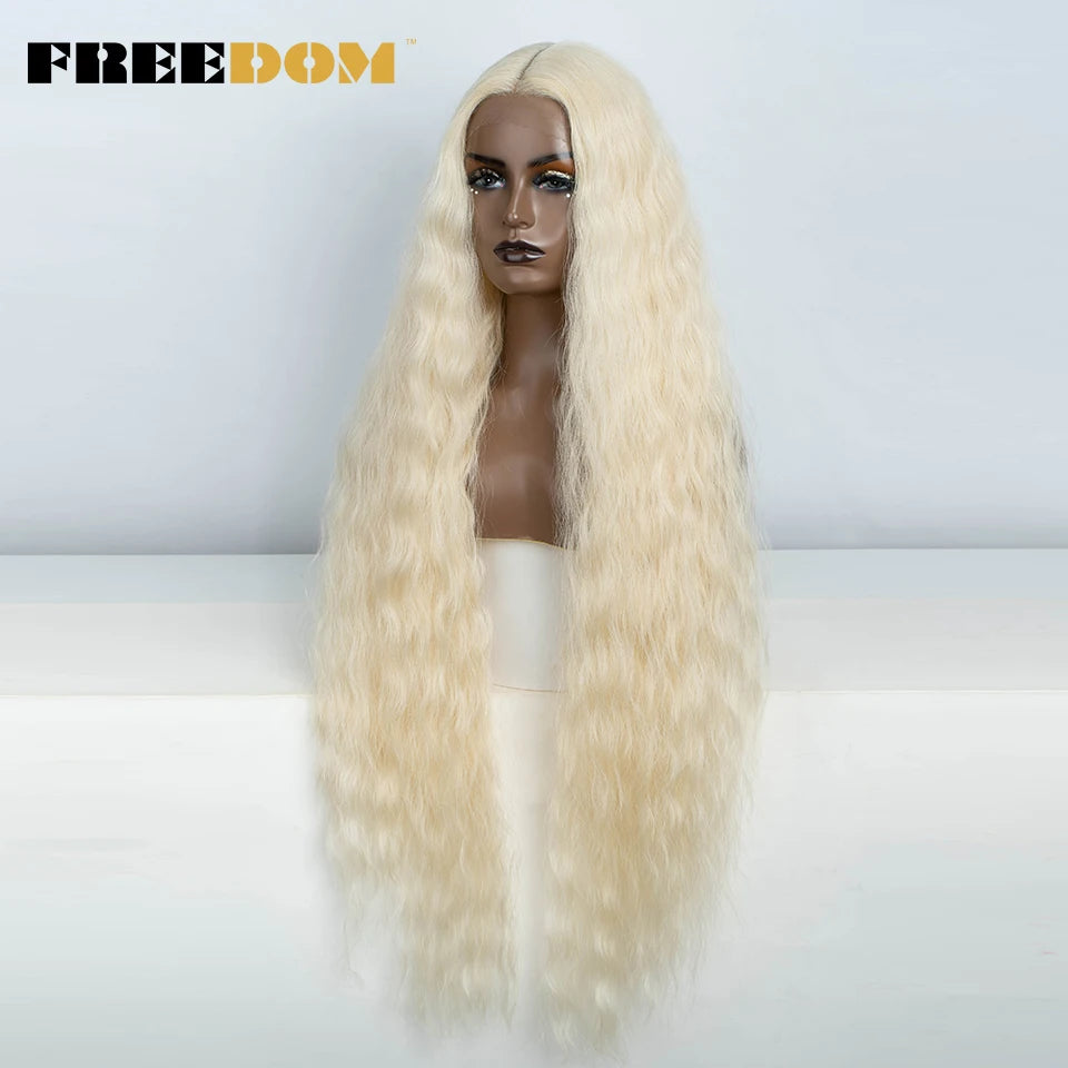 Synthetic Lace Frontal Wig Long Curly Ombre Brown Highlight Ginger White Pink