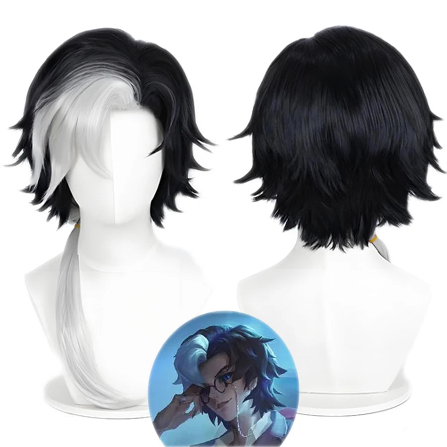 Black White Ombre Short Synthetic Cosplay Wig