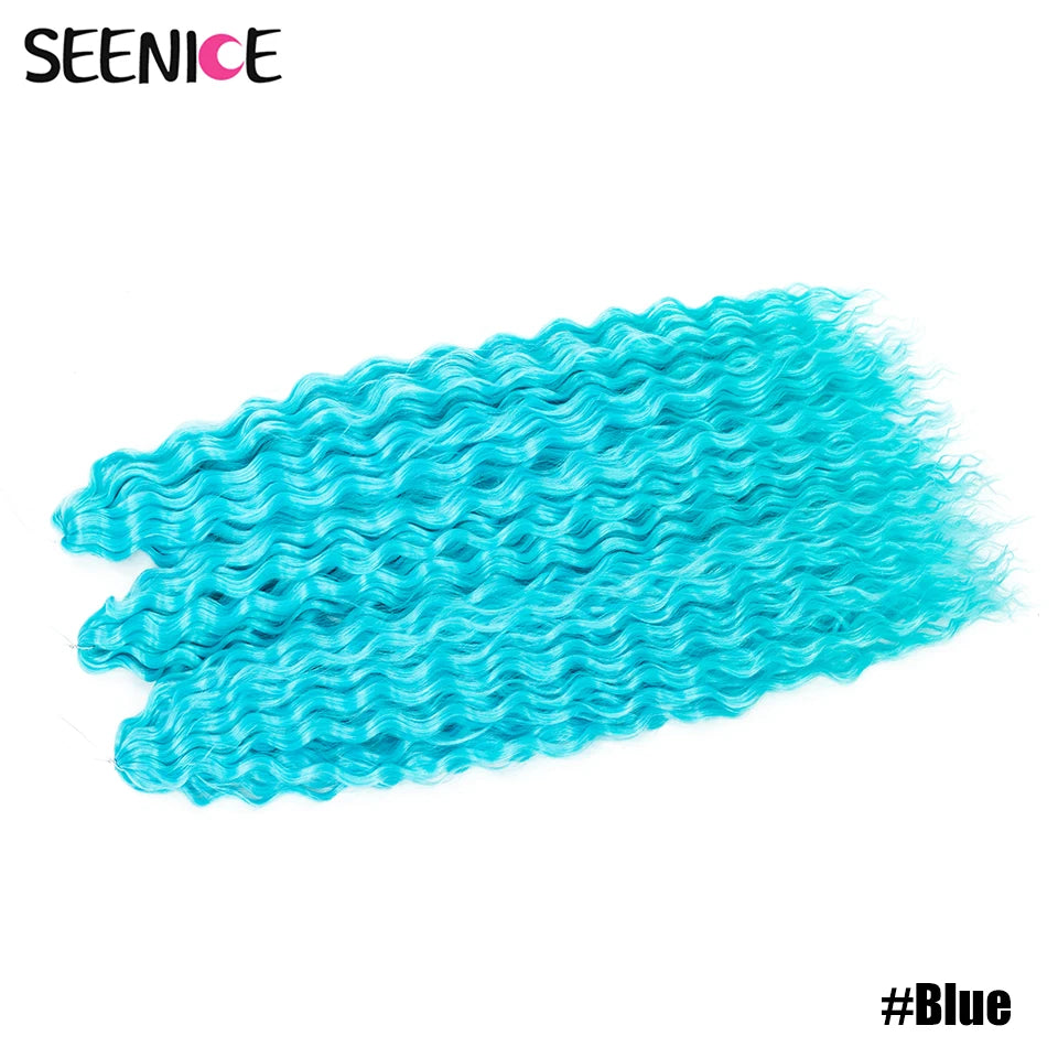 African Curls Synthetic Water Wave Twist Crochet Braiding Hair, Afro Curl, Ombre Blonde Pink Deep Wave