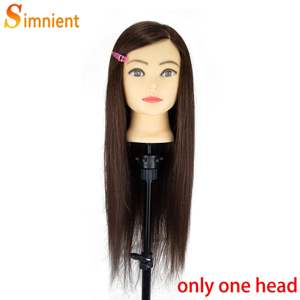80% Real Hair Doll Head Hairstyle Professional Training Mannequin Styling To Practice