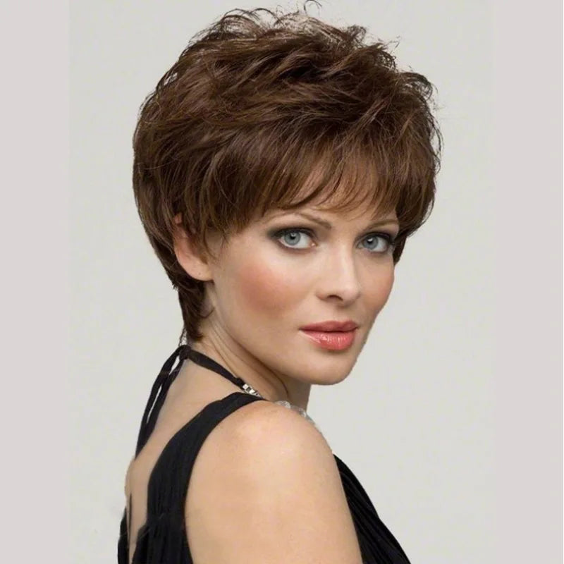 Wig Grandma Grey Short Curly Hair The Elderly Woven Synthetic Fiber Temperature