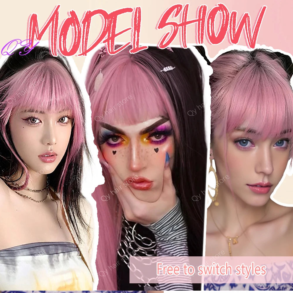 Bangs Wig 's Synthetic Gray White Used Daily Or Cosplay Party Hairstyles