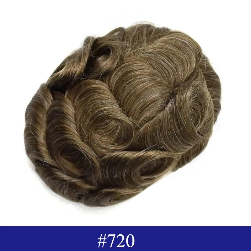 Swiss Lace Toupee Ultra Delicate AIR-Lace Male Hair Prosthesis Breathable 90 Density Hair Toupee Men Full Lace Men's Wig