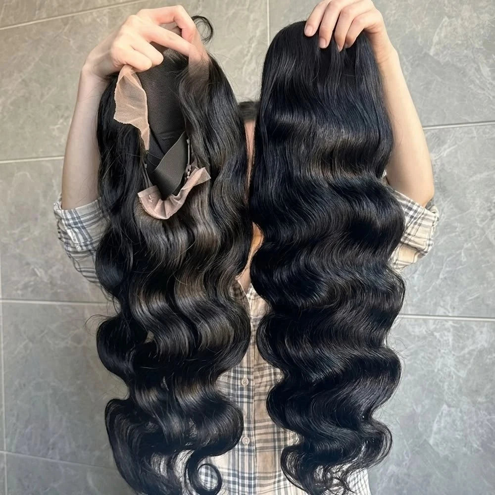 Density Body Wave Lace Front Wigs, 13x4 Closure Gluless Transparent Human Hair