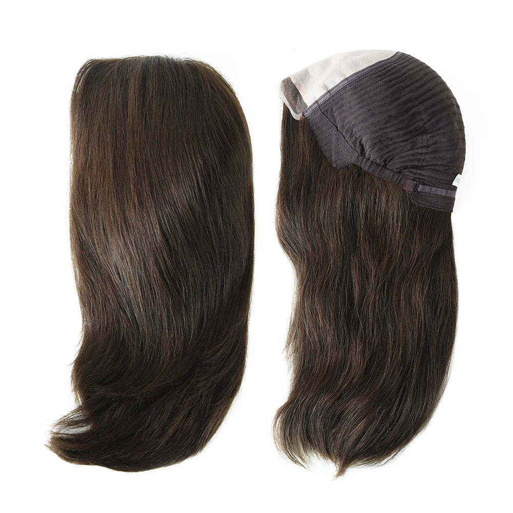 MT11-14.5" Natural 100% Human Hair Wig 1/2" Lace Front Chinese Cuticle Remy Hair Blond Wig