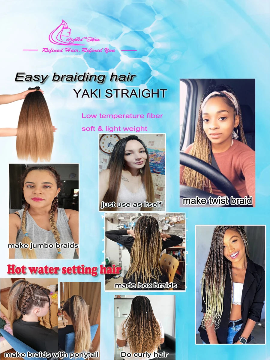 Pre Stretched Ez Braid Synthetic Ombre Brown Light Braids Extensions Senegal Twist