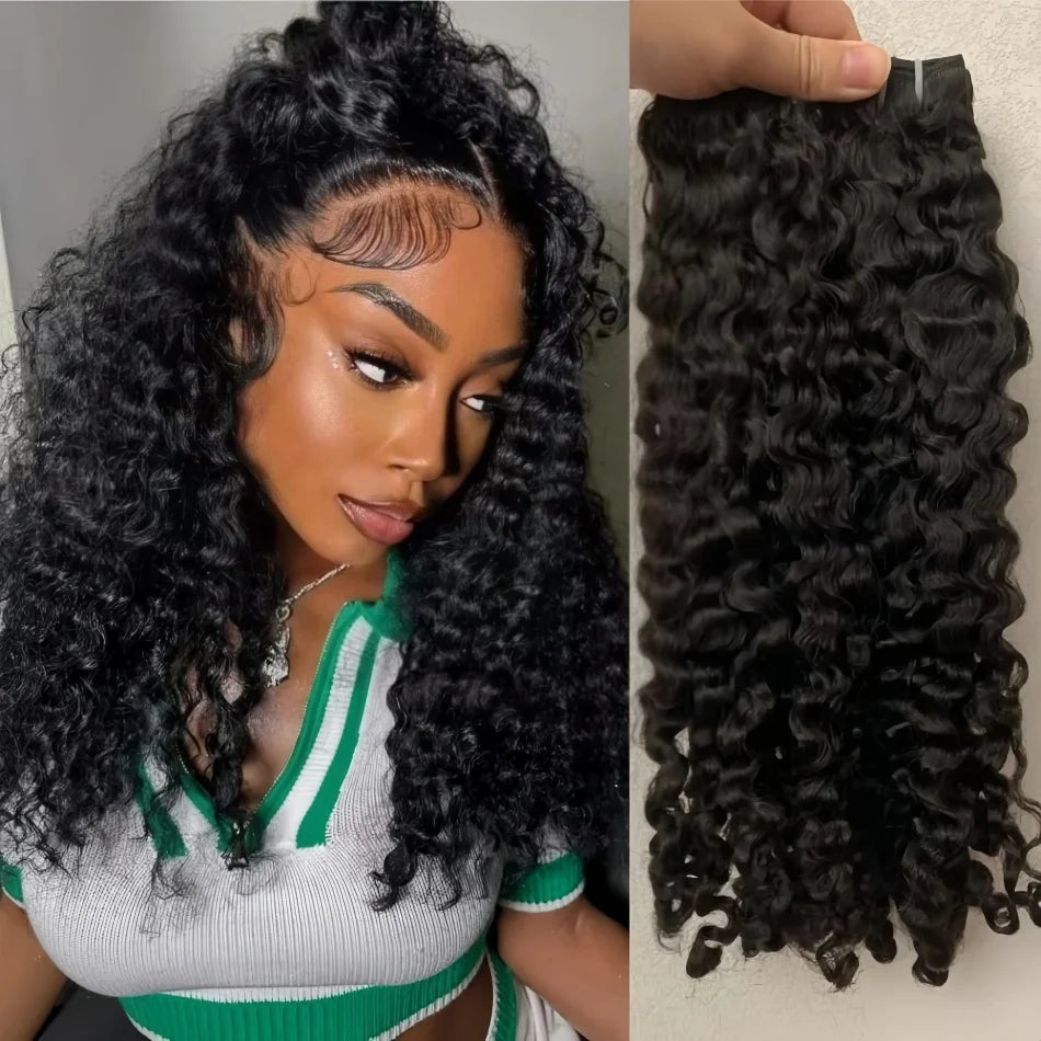 12A Burmese Curly Human Hair Bundles Water Wave Virgin Weave Extensions Ends