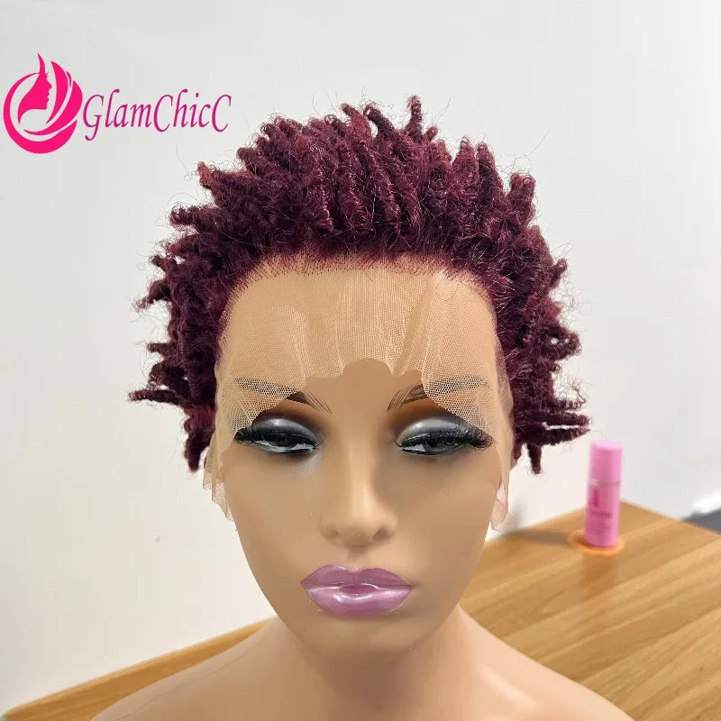 99J Afro Curly, 13x4 Ear To Lace Frontal Human Hair Glueless Wigs