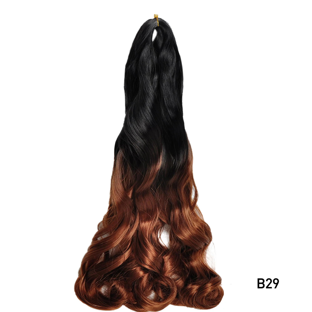 French Curly Braiding Hair 16Inch Synthetic Pre Stretched Loose Wavy Curl Extensions