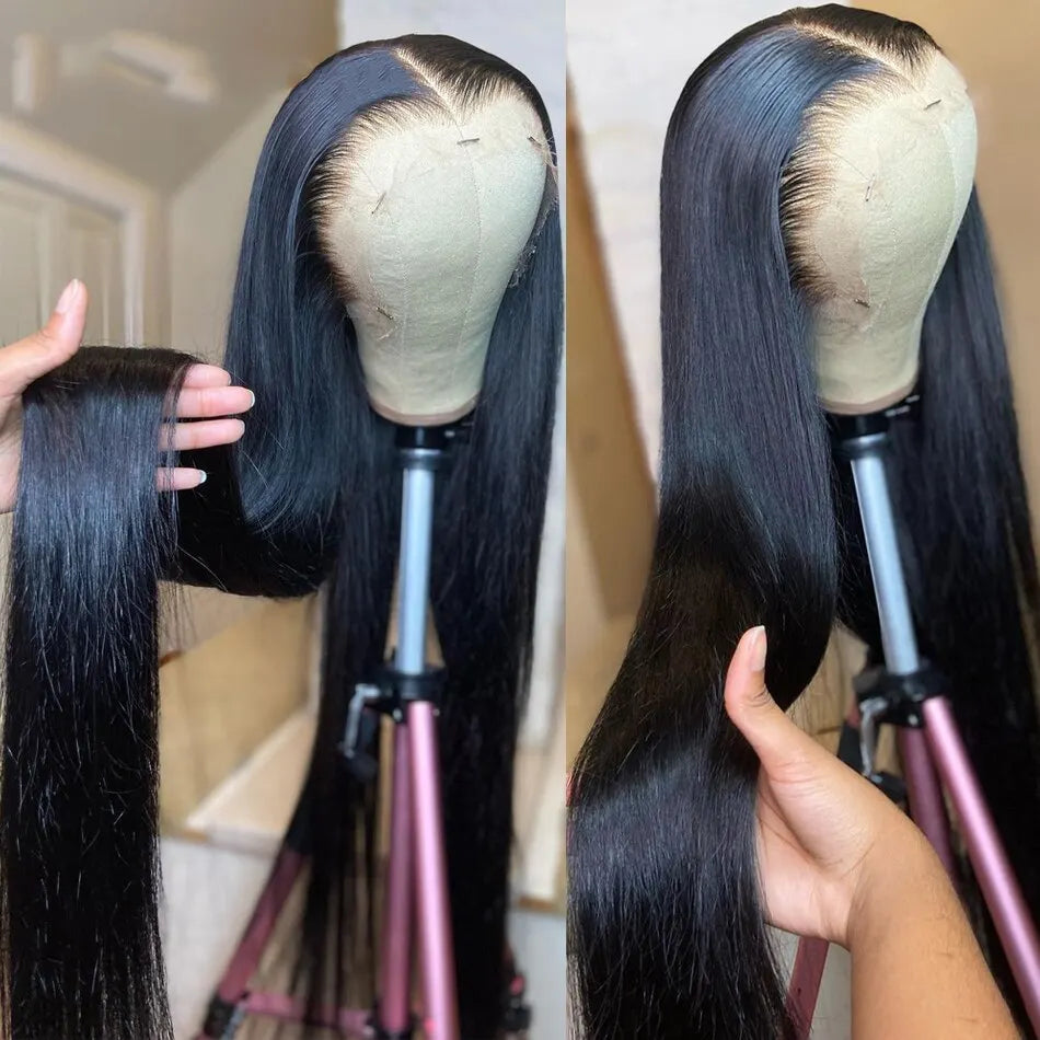 Wear Go Glueless Human Hair Wigs Pre Plucked Brazilian Straight, 13x4 HD